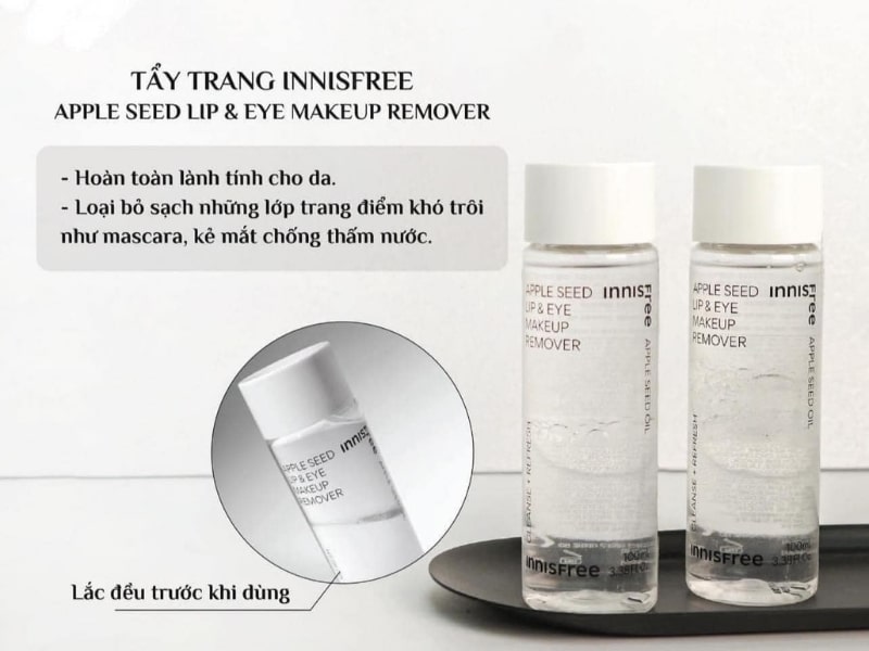 Nước tẩy trang mắt môi Innisfree có tốt không?